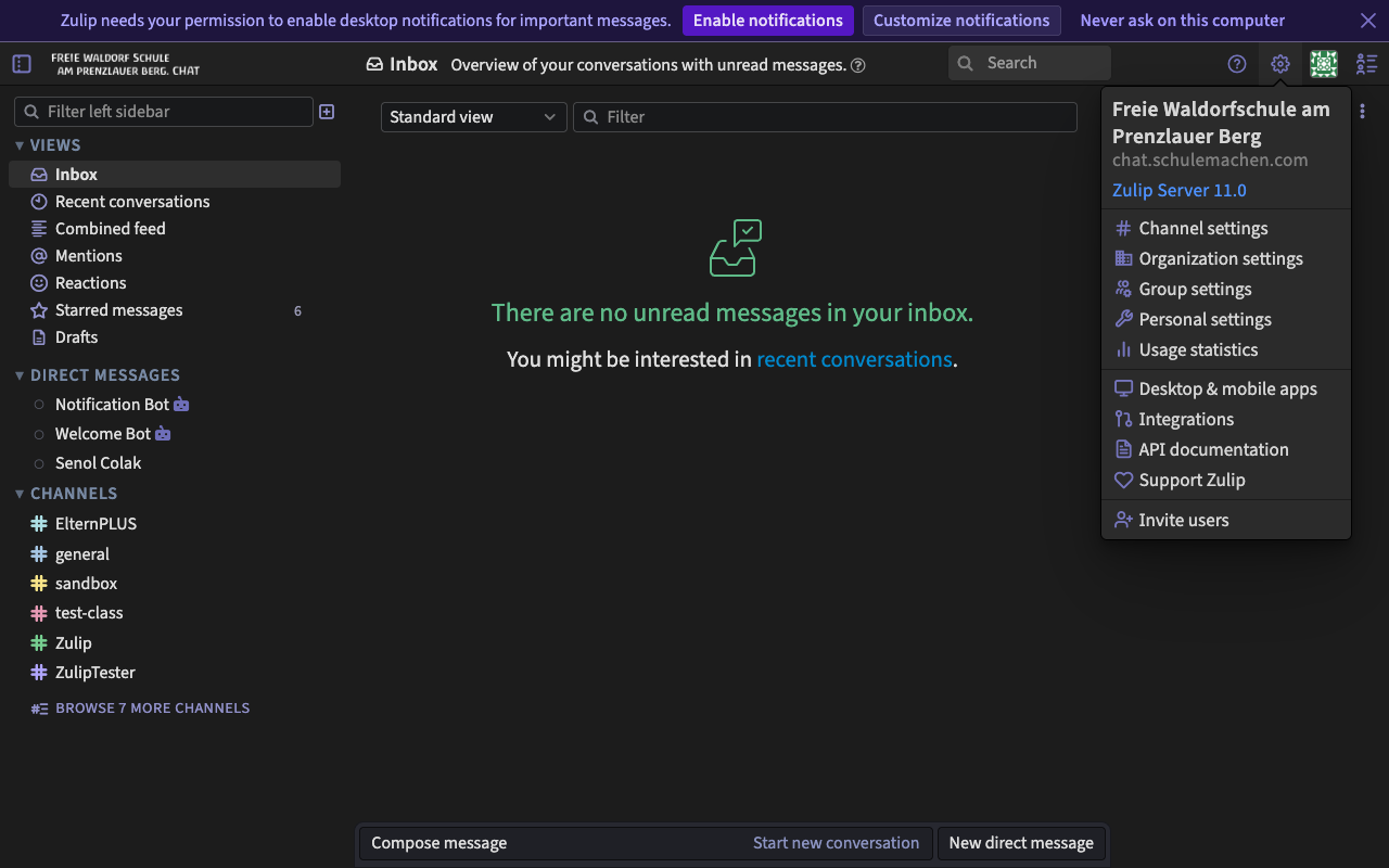 Log out option highlighted in settings dropdown menu