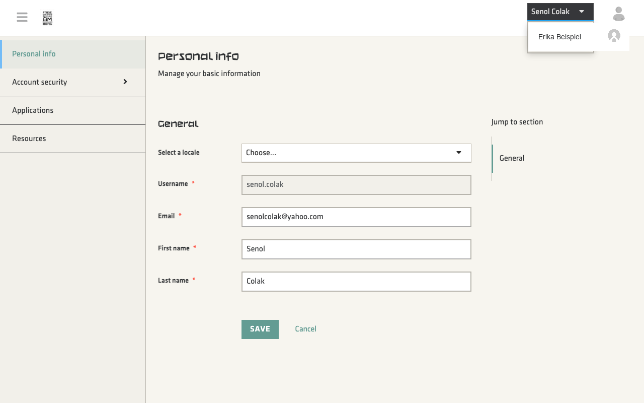 User dropdown menu showing the Sign out option