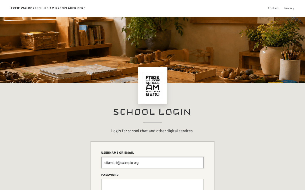 Login page with username entered in the email field